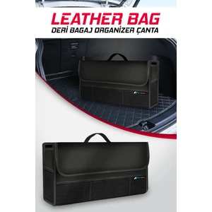Kurra Store Lancia Thema Lüks Deri Bagaj Organizer Çanta Siyah Kenarlı - Kaydırmaz Zeminli - Extra 5 File Cep