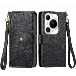 Colorful Shop Huawei Pura 70 Pro Için Flip Case Darbeye Aşk Cüzdan Fermuar Deri (Yurt Dışından)