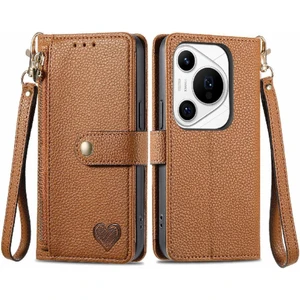 Colorful Shop Huawei Pura 70 Pro Için Flip Case Darbeye Aşk Cüzdan Fermuar Deri (Yurt Dışından)