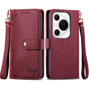 Colorful Shop Huawei Pura 70 Pro Için Flip Case Darbeye Aşk Cüzdan Fermuar Deri (Yurt Dışından)