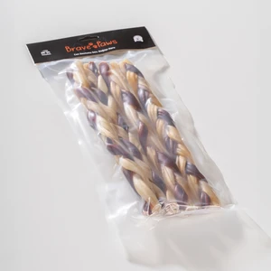 Brave Paws Köpek Ödülü Kolajen Örgü Çiğneme Çubuğu 30 cm 4 Adet 260 Gram