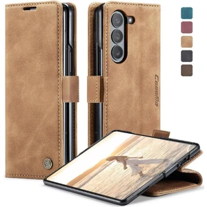 Mays Shop Samsung Galaxy Z Için Flip Case Fold 6 5g Kılıf Kart Yuvası Kickstand Manyetik (Yurt Dışından)