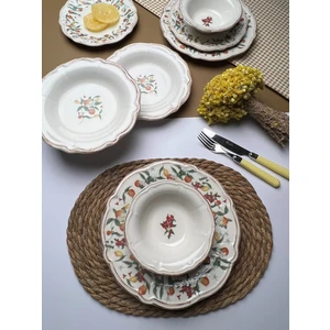 Tabak Evi Porselen Fulya Food Garden Yemek Takımı 6 Kişilik 24 Parça