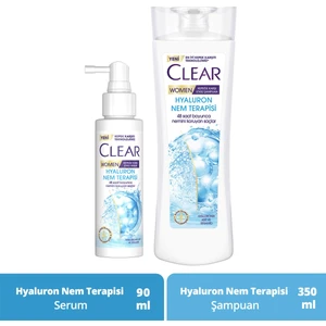 Women Şampuan Hyaluron Nem Terapisi 350 ml + Clear Women Serum Hyaluron Nem Terapisi 90 ml