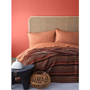 Şönil Triko Battaniyeli Nevresim Seti Çift Kişilik Mona Terakota