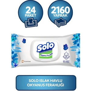 Islak Mendil Okyanus Ferahlığı  90 Yaprak 24 Adet Kapaklı