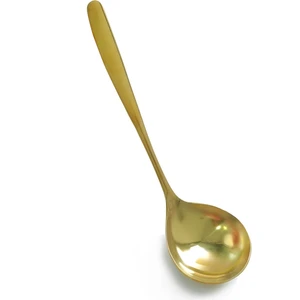 304 Çelik 20 cm Mat Gold Renk Çorba Servis Kepçesi CIN746SR