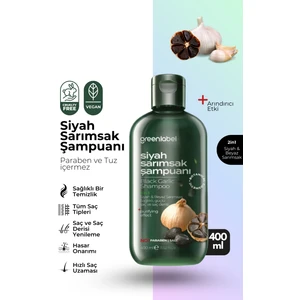 Green Label Siyah Sarımsak Özlü Parabensiz Tuzsuz Dökülme Ve Kepek Karşıtı Şampuan 400ml