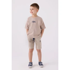 U.S. Polo Assn. Erkek Çocuk Bermuda Takım Kum