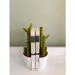 Bambu Saksı Görünümlü Kitap Desteği - Kitap Tutucu (Ayraçlı)