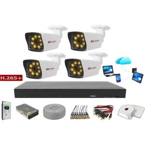 Yıldırım Group 4'lü 5mp Sony LENSLİ+H265 Kayıt Cihazı Full Paket