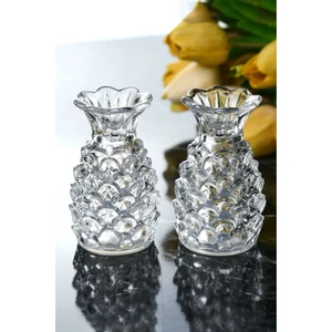 Pineapple Ananas Model 2'li Cam Tuzluk Biberlik Seti