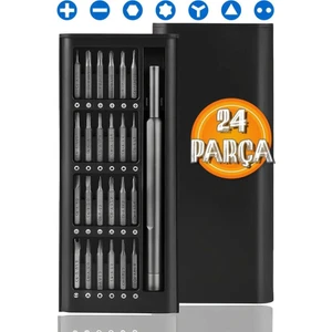 24 Parça Çelik Hassas Mıknatıslı Tornavida Seti Elektronik Saat Bilgisayar Tamir Tornavidası Set