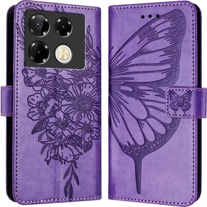 Infinix Note 40 Pro 4g Için Kabartmalı Pu Kılıf (Yurt Dışından)