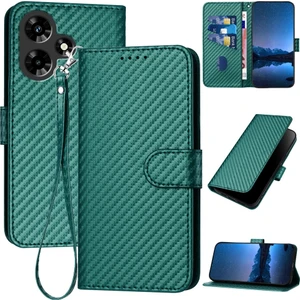 Infinix Hot 30 Için Karbon Fiber Deri Kılıf (Yurt Dışından)