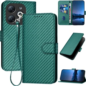 Infinix Smart 8 Için Karbon Fiber Deri Kılıf (Yurt Dışından)