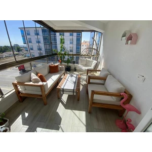 Hera 3+1+1 Bahçe Balkon Teras Ahşap Oturma Grubu