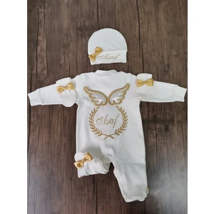 Minik Adımlar Isme Özel Nakışlı Bebek Tulumu Isimli Tulum Seti