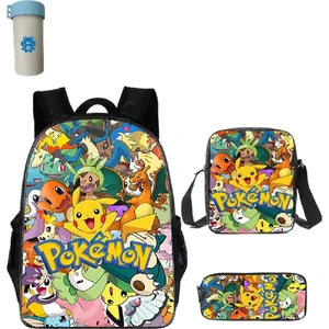Linkin Park Pokemon Çocuklar Okul Sırt Çantası Saklama Çantası Kawaii Pikachu Çizgi Film Karakteri Öğrenci (Yurt Dışından)