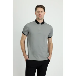 Polo Yaka Regular Fit Desenli Pamuklu Tişört