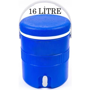 Tiesa Home Plastik 16 Litre Musluklu Soğuk Su Termosu Mavi