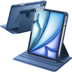 Apple iPad Air 11 Inç 6. Nesil (2024) Yatay ve Dikey Dönebilen Standlı Kalem Şarjına Uygun Darbe Dayanıklı Thermix Kılıf A2902 A2903