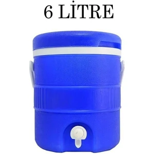 Tiesa Home Plastik 6 Litre Musluklu Soğuk Su Termosu Mavi