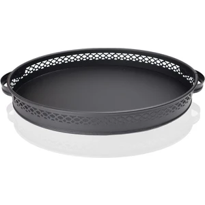 Ferforje Desenli Oval Metal Şık Tepsi