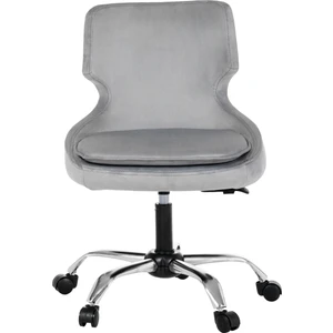 Krom Metal Ayaklı Ofis Çocuk Odası Çalışma Sandalyesi (Ayarlanilabilir)Selekulak(Babyface Kumaş)