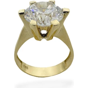 9.00 Carat Büyük Tek Taş Altın Yüzük