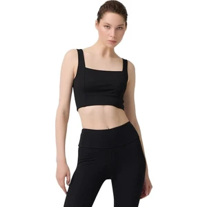 Siyah Kare Yaka Crop Top Büstiyer