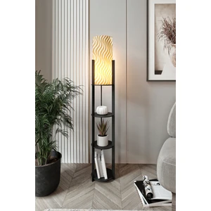 Dora Siyah Yuvarlak Raflı Sun Modern Dekoratif Lambader