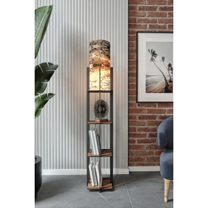 Luna Ahşap Raflı Mist Modern Dekoratif Lambader