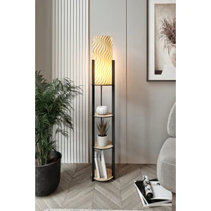 Dora Meşe Yuvarlak Raflı Sun Modern Dekoratif Lambader