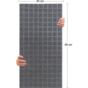 Akustik ve Dekoratif Kare Desenli Keçe Panel 45X90 cm / 2 Adet / 0,81 M²