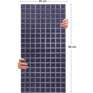 Akustik ve Dekoratif Kare Desenli Keçe Panel 45X90 cm / 2 Adet / 0,81 M²