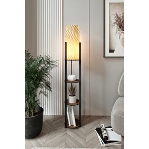 Dora Ahşap Yuvarlak Raflı Sun Modern Dekoratif Lambader