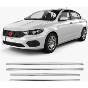 Fiat Egea Uyumlu 2015 Ve Üzeri Krom Cam Çıtası 4 Parça Paslanmaz Çelik