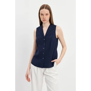 Stella Pulvis Lacivert Yaka Detaylı Kuplu Gömlek