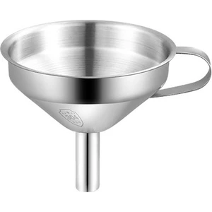 304 Çelik 10,5 cm Süzgeçli Yağ Meşrubat Şarap Meyve Suyu Hunisi CIN706