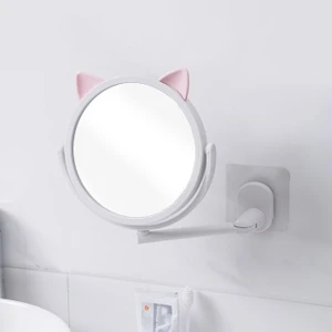 Beyaz Kedi Tasarım Hareketli Plastik Banyo Duvar Aynası CIN715BY