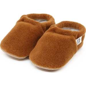 Ella Bonna Polar Bebek Pandufu Ev Patiği, Kaydırmaz Taban, Organik Pamuk Astar Kreş Ayakkabısı, Taba