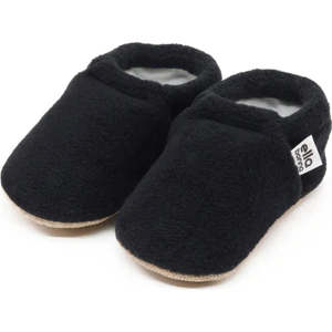 Ella Bonna Polar Bebek Pandufu Ev Patiği, Kaydırmaz Taban, Organik Pamuk Astar Kreş Ayakkabısı, Siyah