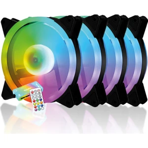 ColorWind 4x12cm 1200RPM ARGB Fan + ARGB Kontrol ve Kumandalı Fan Kiti (DKCKARGB07)