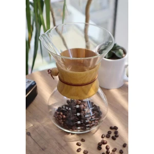 Ahşap Tutamaçlı Chemex 800ML 6 Bardak