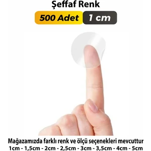 Sb Store Şeffaf Etiket Çok Amaçlı Yuvarlak Kesim Ambalaj Etiketi 1cm - 500 Adet