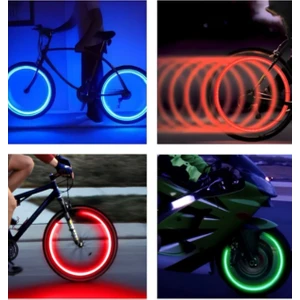 Çok Adet Hareket Sensörlü Sibop Işık LED Işıklı Bisiklet Araba Motor Tekerlek Kapak Lambası