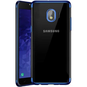 Samsung Galaxy J4 Kılıf Uyumlu Kılıf Darbe Korumalı Arka Kısım Şeffaf ve Kenar Kısımların Renkli