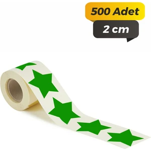 Sb Store Yıldız Kesimli Yeşil Renkli Çok Amaçlı Etiket 2cm - 500 Adet