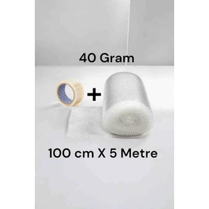 ( 40 gr ) 100 cm X 5 Metre Balonlu Naylon Patpat Eşya Koruma Naylonu Hava Kabarcıklı Naylon